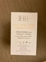 WHC UnoCardio®1000 + Vitamin D 小千金 95%高純度深海魚油+維他命D 60粒