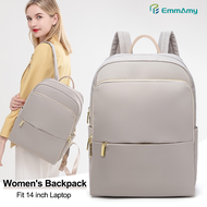 EmmAmy Women Backpack 14 Inch Business Laptop Backpack Waterproof Laptop Bag College School Bag Travel Backpack Beg Galas  Wanita