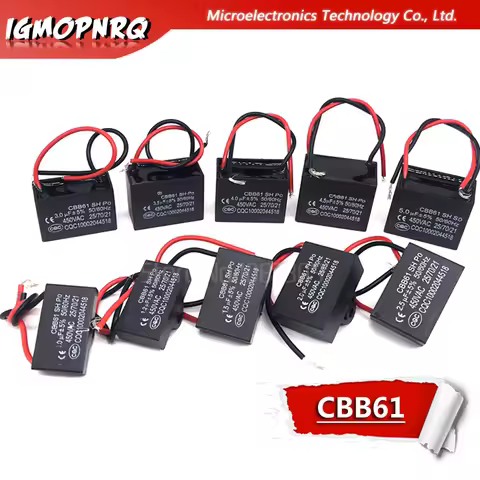 CBB61 1UF 1.2UF 1.5UF 2UF 2.5UF 3UF 3.5UF 4UF 4.5UF starting capacitance AC Fan Capacitor igmopnrq 4