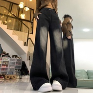VELIN S-5XL Saiz Besar Seluar Panjang Wanita Korean Retro Pinggang Tinggi Wide Leg Pants