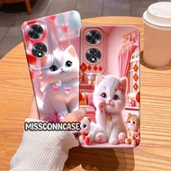 Casing Oppo A60 A38 A18 A17 A58 4G A58 5G A78 4G A98 5G A78 5G Cartoon Cat Motif - Flexible Material