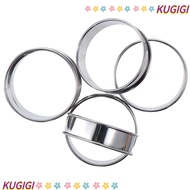 KUGIGI 6 pcs Multipurpose Stainless Steel Ring Set, Silvery 3.2'' English Muffin Ring Set, Durable S