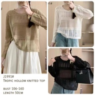 YR 3m BLOUSE J1991 TM THREE M TROPIC HOLLOW KNITTED TOP BLOUSE FASHION TOP PREMIUM FASHIONABLE ELEGA