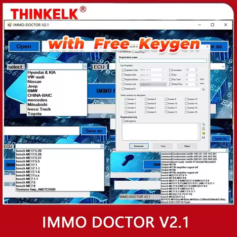 2023 IMMO DOCTOR V2.1 With Unlimited KEYGEN MULTI BRAND Immo Off Software ECU Chip Tuning for sim2k
