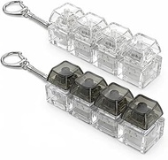2 Pieces Keyboard Fidget Toy 4 Buttons Transparent Fidget Keyboard Keychain Funny Button Fidgets for