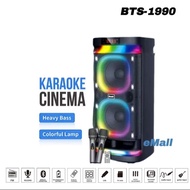 brodu BTS-1990 Double 8 inches DJ singing speaker color LED charging party karaoke Bluetooth speaker