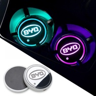 Car Logo LED Light Car Cup Pad Colorful Light Coaster For BYD Stromspeicher E6 G3 Repuestos F0 Repue