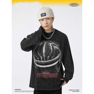 HKGN Iverson Printed Retro Hip Hop Basketball T-Shirt - Pure Cotton Men's Plus Size