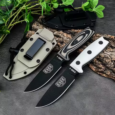 ESEE-4, ESEE-3 Kydex Sheat Outdoor Hunting Knife High Hardness Fixed Blade Knives for Camping, Wilde