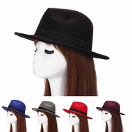 6 Colors Wide Brim Fedora Vintage Elegant Formal Hat Unisex Jazz Hat Solid Bowler Cap With Ribbon Ca