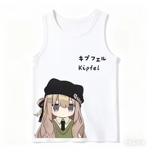 VRChat Ribbed Tank personality Clothes New Model Anime T-shirt Yearround clothing Plus Size Y2k high