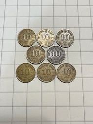 香港一毫 ten cents 伊利沙伯二世 Elizabeth II 硬幣 1982年 1983年 錢幣 coins 8個