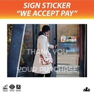 E-Wallet Accept Here Sticker | Payment Sticker | Malaysia | Glass Door Sticker