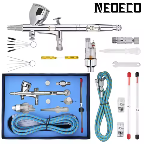 Gravity Dual-action Mini 9cc Airbrush Kit Paint Nail Spray Gun Makeup Paint Set Face Tattoo Art DIY 