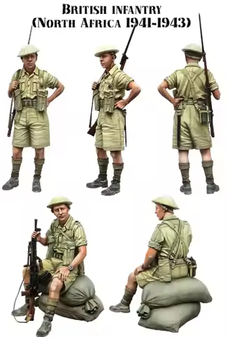 C227# 1/35 Resin Model Figures GK, Unpainted Unassambled. WWII British Army Infantry (2 figures)