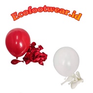 MERAH 12 inch matte balloons, retro matte latex balloons per 10 pcs, red and white balloons, 17 Augu