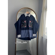 KATUN KEMEJA Hello Bestie - Josephine Oversize LD 130cm - Women's Long Sleeve Cotton Shirt with 2 Po