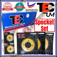 TEC SPOCKET SET EX5 415HX114 CHAIN HEAVY DUTY GOLD SPROCKET DREAM 415 REAR FRONT RANTAI MOTOR EMAS G