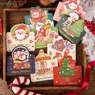 [cxGUYU] 10pcs Christmas Greeg Cards Santa Claus Snowman Gift Cards Xmas Reeg Cards New Year 2024 Kids Gifts  PRTA