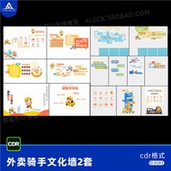 Community Takeaway Rider Love Station Cultural Wall Design Material Corridor Hall Background Wall De