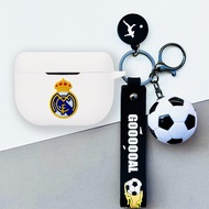For Jabra Elite 10 Case Jabra Elite 8 Active Silicone Soft Case Cartoon Football Keychain Pendant Cu