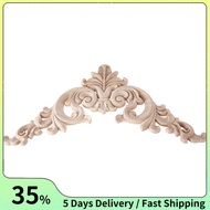 20*20cm Rubber Wood Oak Carved Corner Onlay Applique Cabinet Unpainted