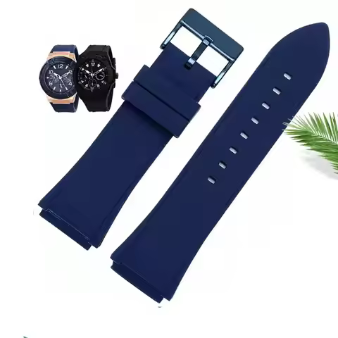 For Guess W0247G3/W0248G5/W0040G6 /W0040G7 /W0040G9/ W0407G2 22mmBlue black soft Rubber watchband sp