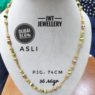 KALUNG EMAS PANJANG KUNING ASLI DUBAI 916
