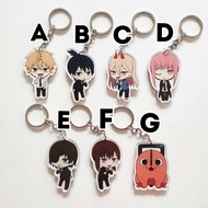 Keychain Anime Chainsaw Man 2 Denji Aki Power Makima Himeno Kobeni Pochita Gantungan Kunci Akrilik Ganci Merchandise