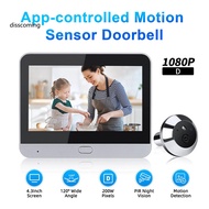 SL| Motion Activated Video Doorbell Video Doorbell with Motion Sensor 1080p Hd Video Doorbell with Wide Angle Camera Smart App Integration Motion Sensor Doorbell for Home