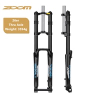 ZOOM 680DH Mountain Bike Double Shoulder Fork 26 27.5 29er 20*110MM Disc Brake Thru Axle Suspension 