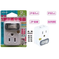 < Invoices > Power Saving 1 Open 2 Plug Splitter TNT-827S 2P Plug 3P Socket x2 Flame Retardant Firep