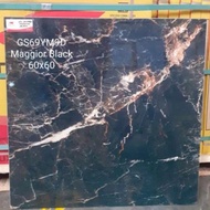 Granit 60x60 Lantai/Dinding Garuda Tile Magior Black Motif Marmer