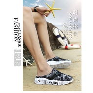Ready Stock! Summer beach shoes mesh breathable wading shoes non-slip slippers outdoor leisure hiking sandals soft bottom half slippers