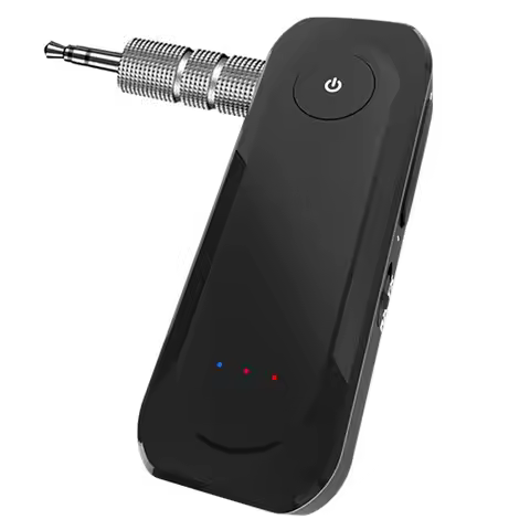 A37T-Receiver Transmitter 2-In-1 Wireless Audio Adapter BT 6.0 3.5Mm AUX Lossless Sound MIC For Car 