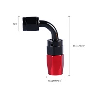 AN4/6/8/10/12 Hose Ends Fitting Aluminium AN Fittings Adapter Oil Fuel Reusable Fitting End 0/45/90/