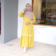 Sogan Lace Busui Syari Dress Moscrepe - Long Dress Wanita Ft