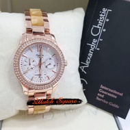 jam tangan alexandre christie original wanita ac2463 rosegold yellow