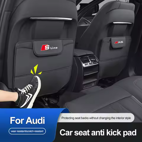 Leather Car Seat Protector Kids Anti-kick Pad Storage Bag For Audi Sline A3 A4 A5 A6 A7 A1 A2 A8 Q1 
