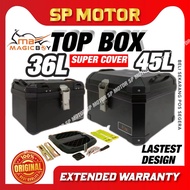 【New】Magic Boy Top Box Aluminium Motorcycle 36L 45L Motorcycle Box Storage Top Box Extra Trunk SANDAR BELAKANG SUITABLE