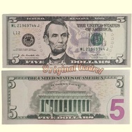 Koleksi Uang 5 Dollar Amerika  ( 1 LEMBAR UANG ASLI )