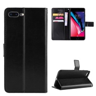 Luxury Crazy Horse PU Leather Casing for iPhone 7 8 Plus Flip Cover Lanyard Card Holder Wallet Case