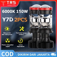 2Pcs Lampu Led Mobil Motor Mini Projector H4 Projie Y7D Y13 Y14 Y15 150W Super Bright