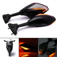 LEDS Arrow Turn Signal Integrated Rearview Sport Mirror For Suzuki GSF600S GSF1200 1200S BANDIT Moto