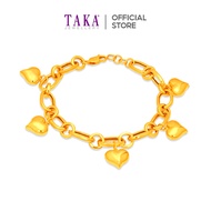 TAKA Jewellery Golden Hearts Link 916 Gold Bracelet