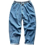 Beams 23SS Mens ลำลอง Washed เดนิม กางเกงยีนส์ เอวยืดหยุ่น หลวม Fit Cone Shape City Boy Style All Se