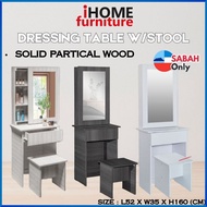 iHOME FURNITURE SABAH 🔥READY STOCK🔥 Dressing Table with Mirror and Drawer/Meja Solek dgn cermin dan 