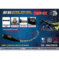 💢RSX150 ESPADA E6 EXHAUST 💢30MM💢Stainless Steel Manifold💢2 Silencer: 1-Direct & 2-Stopper💢