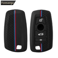 FOREVERGO Car Silicone Key Fob Case 4-Button Dual Line Pattern Cover Scratch & Drop Protection For B