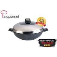 40cm x 11.5cm La Gourmet Shogun Senjo Plus Wok with Semi Glass Lid Non Stick 9.7L